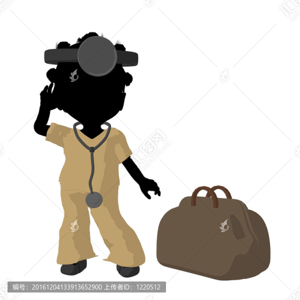 美國(guó)黑人小女孩插畫(huà)剪影