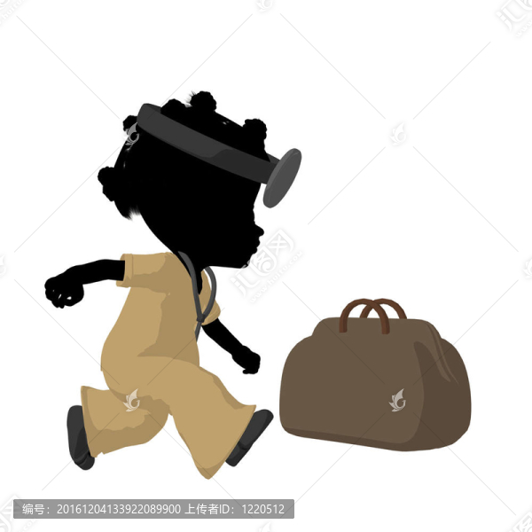 美國黑人小女孩插畫剪影