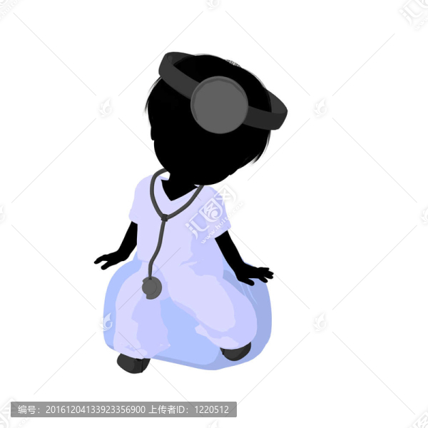 小女孩插畫剪影