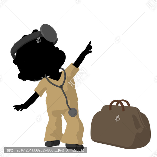 美國(guó)黑人小女孩插畫剪影