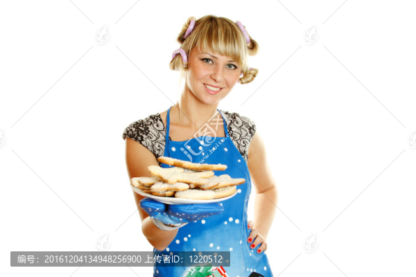 帶餅干的漂亮主婦