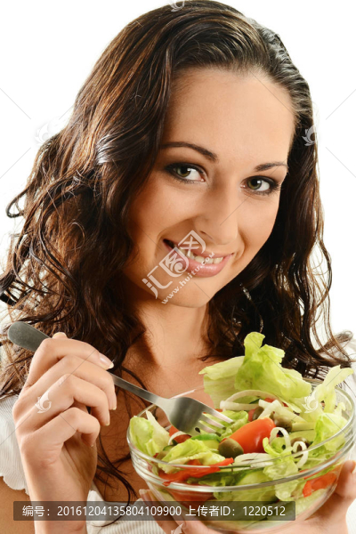 女蔬菜沙拉碗