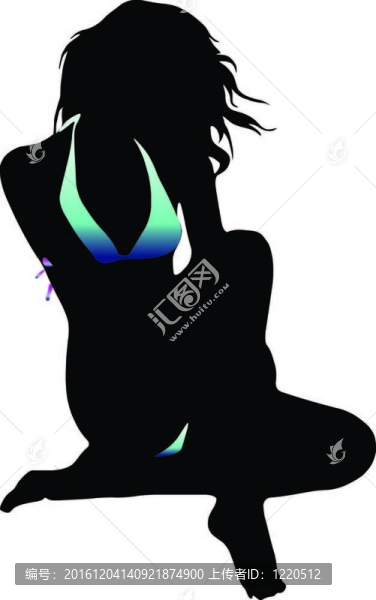 比基尼女孩剪影