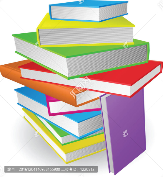 大摞圖書插圖