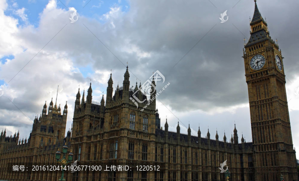 倫敦渥太華國會大廈和大本鐘的風景。