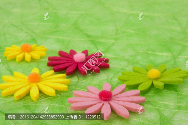 春天的背景。綠色劍麻背景的花。