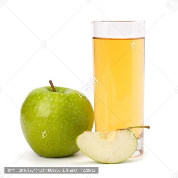 蘋果汁在玻璃和蘋果
