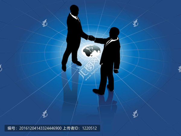 全球商務人員握手世界協(xié)議