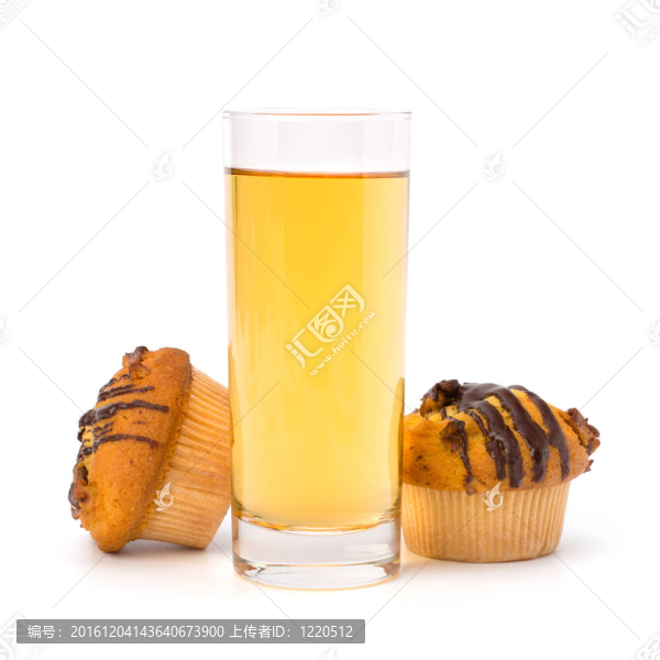 松餅和水果汁