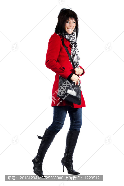 穿紅衣服的女人興奮