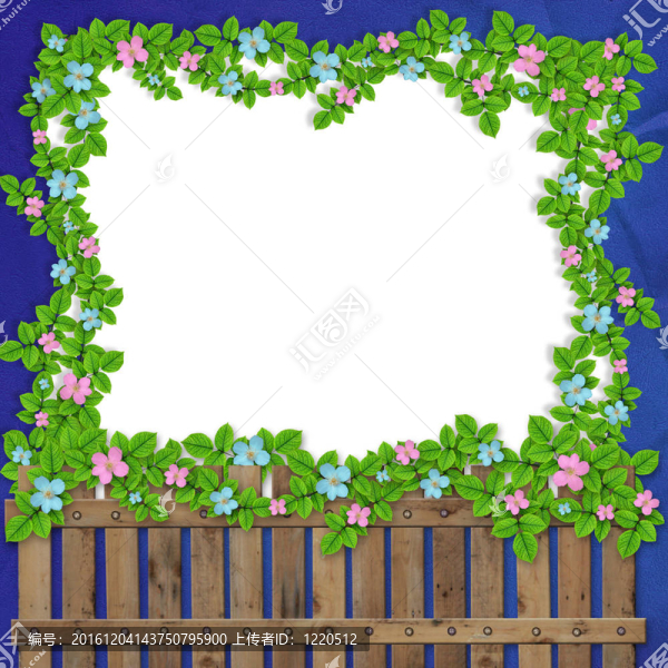 花花環(huán)上背景的木柵欄