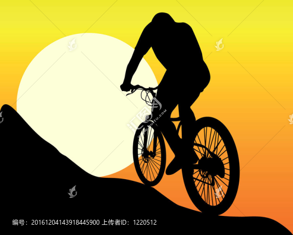 一個(gè)山地自行車的剪影