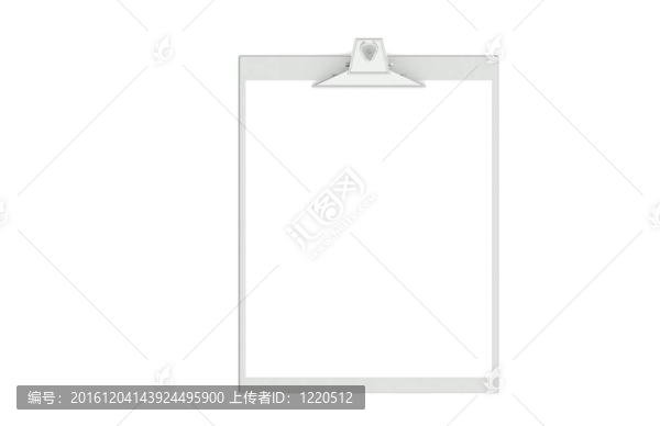 一塊鋼制的剪貼板和一張空白的紙