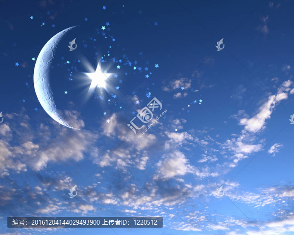 藍(lán)天上的星星和月亮