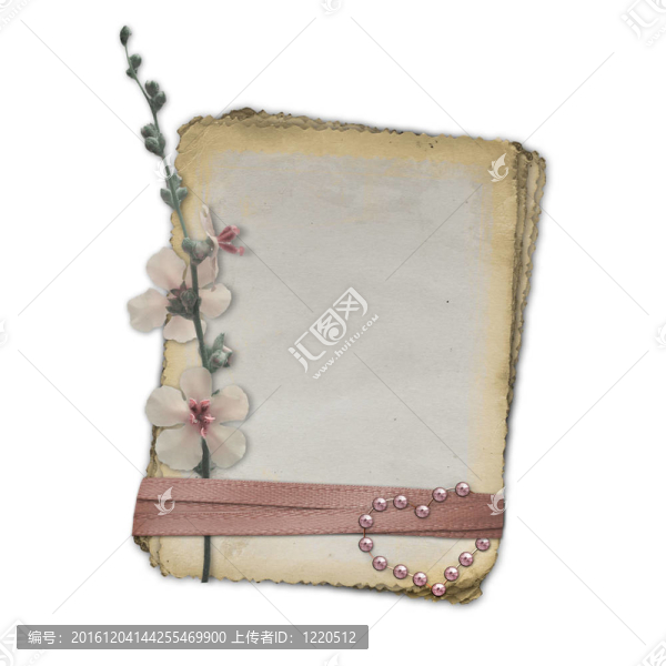 在剪貼簿風(fēng)格的花卉垃圾文件設(shè)計(jì)。