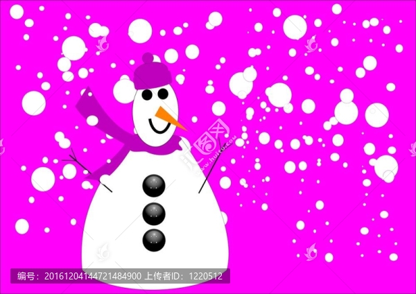 粉紅色背景雪人