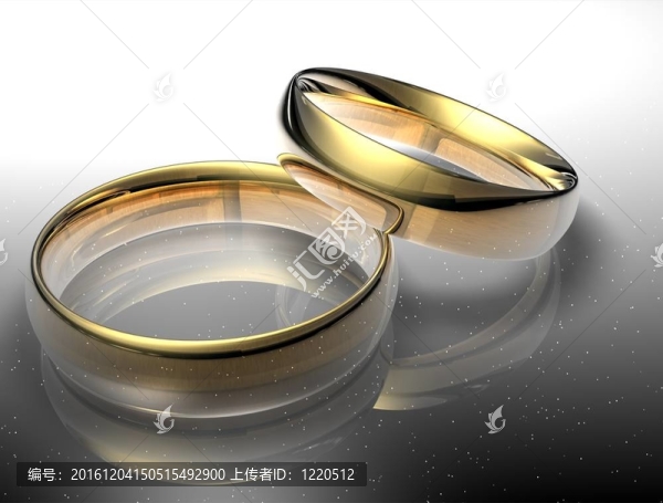 夜空背景下的兩枚婚戒