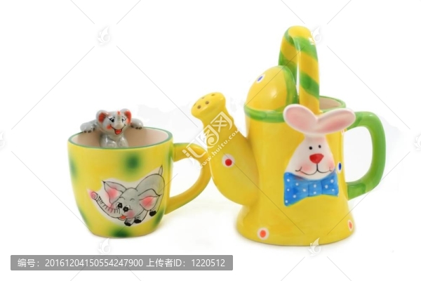 兒童茶壺白色隔離。