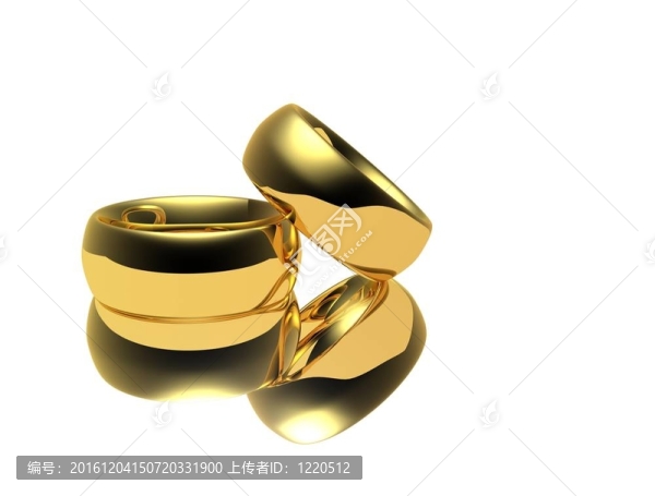 白色背景上的兩枚婚戒