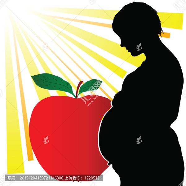 孕婦與紅蘋果