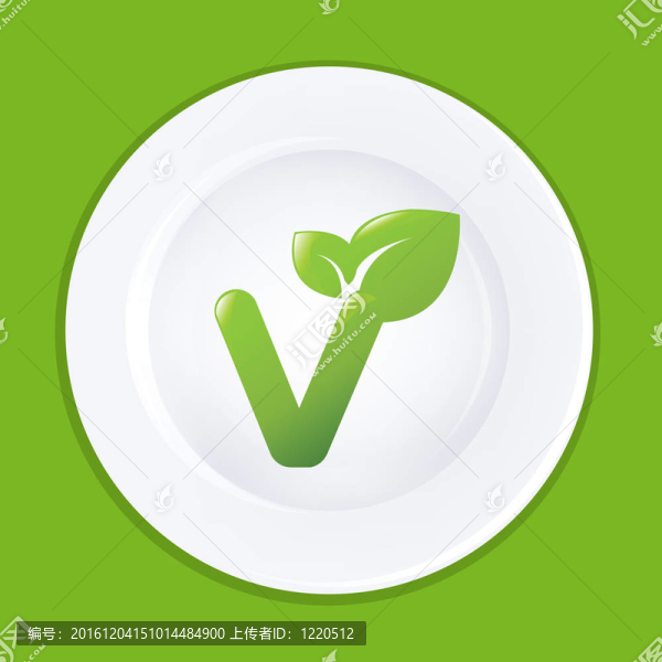 白色盤子和素食主義者的標(biāo)志