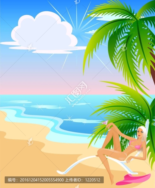 海灘上的少女