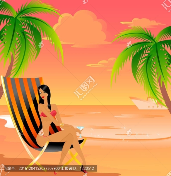 海灘上的少女