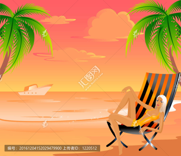 海灘上的少女