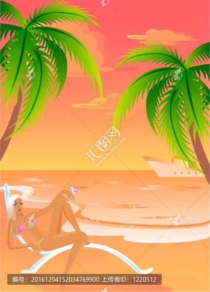 海灘上的少女