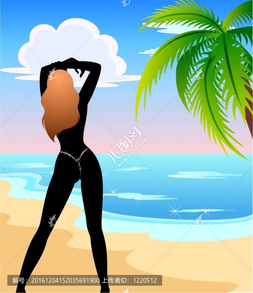 海灘上的少女