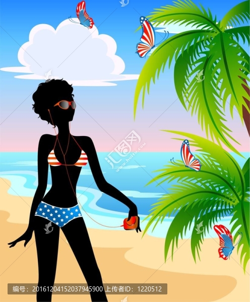 海灘上的少女