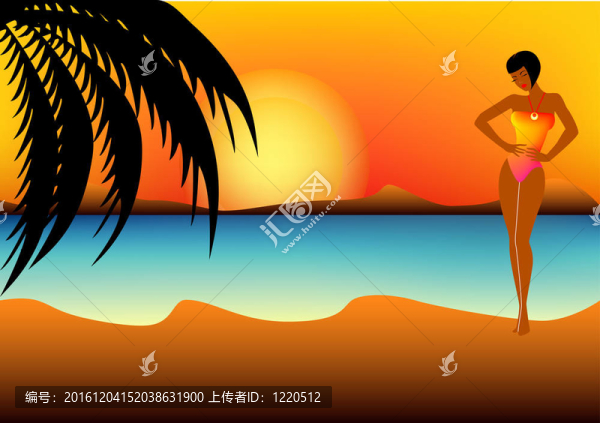 海灘上的少女