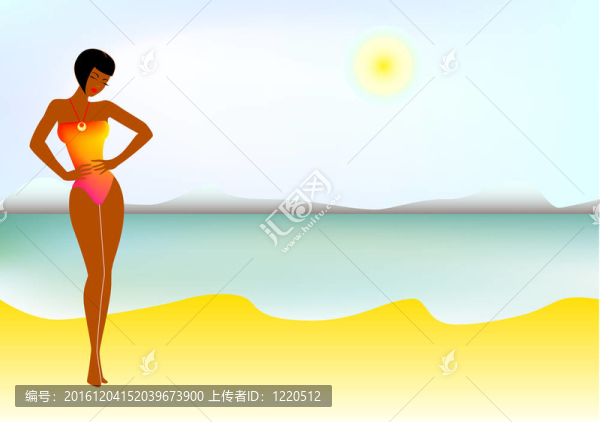 海灘上的少女