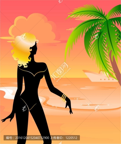 海灘上的少女