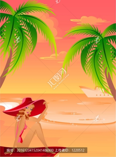 海灘上的少女