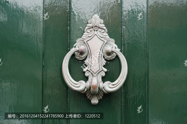 Doorknocker銀綠漆木門