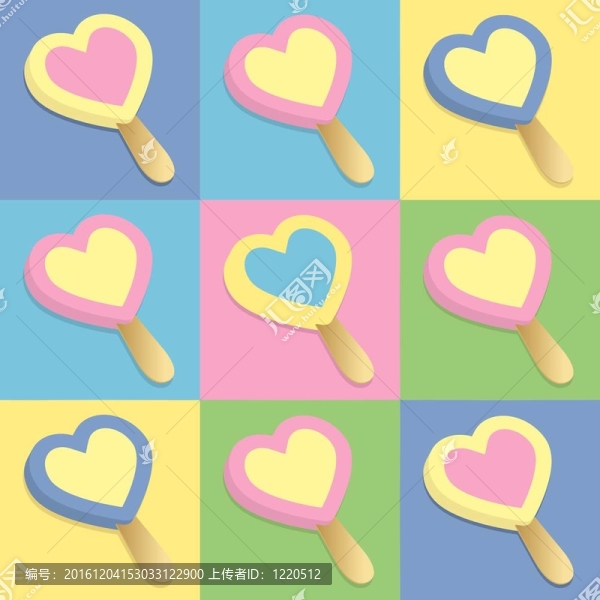 心；冰淇淋；棒棒糖