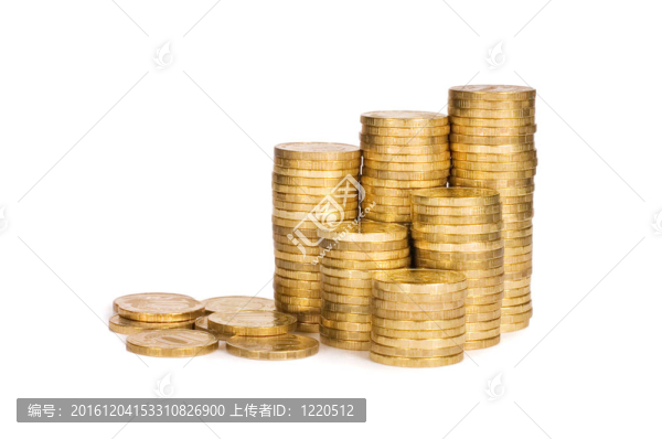 白色背景下的金幣