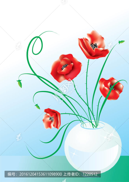 花瓶中的罌粟花