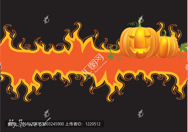 萬圣節(jié)賀卡.圖像與南瓜元素