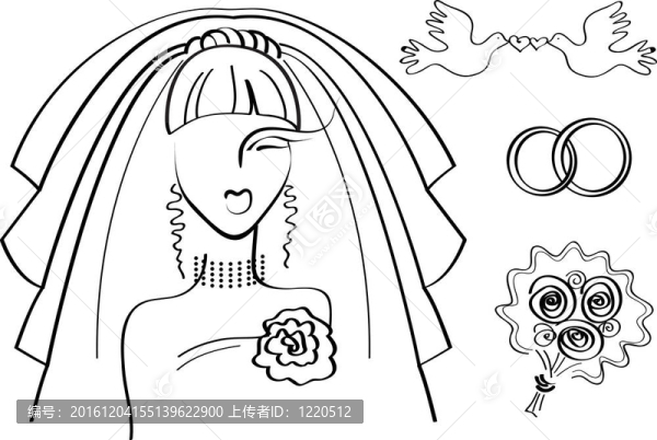 新娘和元素婚禮圖形圖片