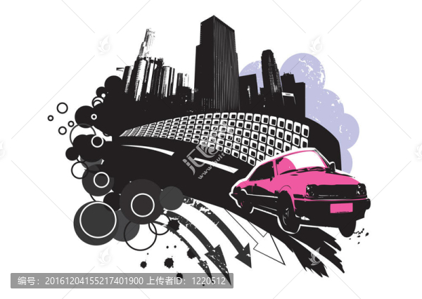 隨著城市垃圾元素背景圖