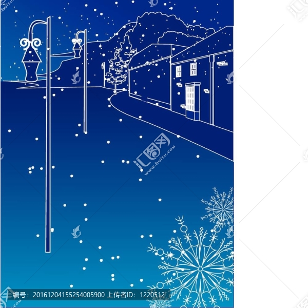 冬季城市.藍色景觀與城市街道和雪