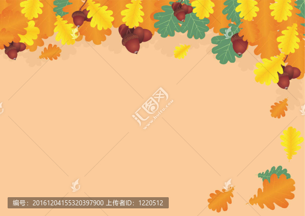 橡樹葉和果實