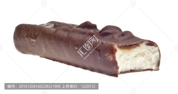 夾有白色路徑的白色隔離的冰淇淋糖果條。