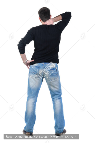 年輕人向前看。后視圖。