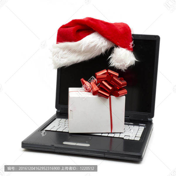 筆記本電腦上的Santa帽子