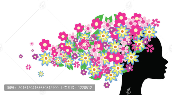 美麗的女孩頭發(fā)花