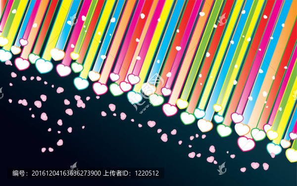 彩色卡片的情人卡；心和文字的地方；插圖