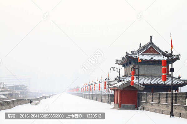 古代西安被第一場雪2011南城墻門。